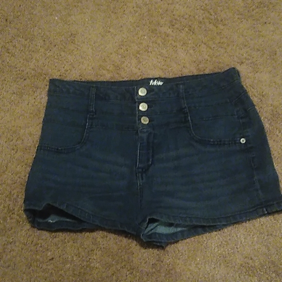 Tokyo Darling by Aeropostale high waisted dark wash shorts - Picture 1 of 5